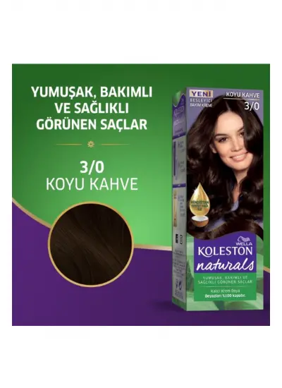 Naturals Saç Boyası Koyu Kahve 3/0 2x Paket