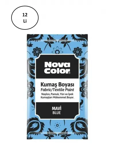 Nova Color 12 Gr Toz Kumaş Boyası Mavi Nc-902 12'li