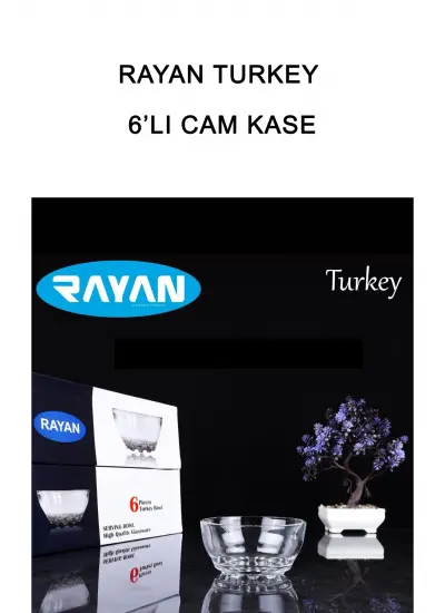 Rayan Turkey 6'lı Cam Kase