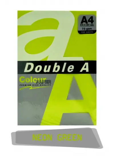 Double A Renkli Fotokopi Kağıdı 100 Lü A4 75 Gr Neon Green