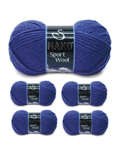 5 Adet Sport Wool Atkı Bere Ceket Yelek Örgü İpi Yünü No: 10472 Saks