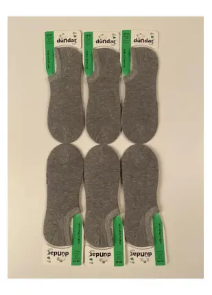 Erkek Gri Sneaker Bambu Dikişsiz Çorap  6'lı