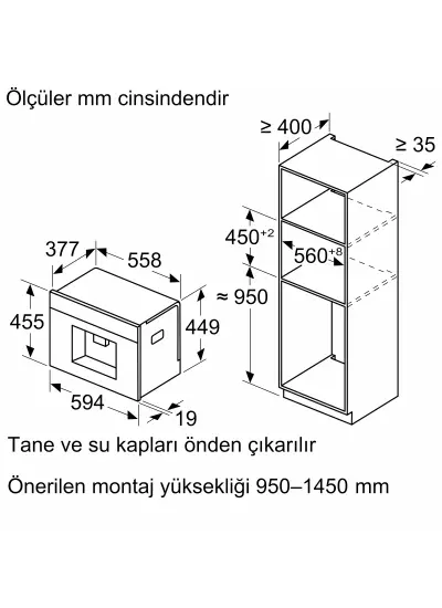 Bosch Ctl7181b0 Serie 8 Ankastre Tam Otomatik Kahve Makinesi Siyah