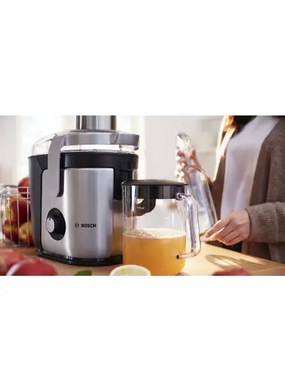 Bosch Mes4010 VitaJuice Geleneksel Katı Meyve Sıkacağı VitaJuice 4 1200 W Gümüş, Siyah