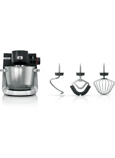 Bosch Mums6zs00 Serie 6 Kitchen machine with scale 1600 W Siyah, Fırçalanmış paslanmaz çelik