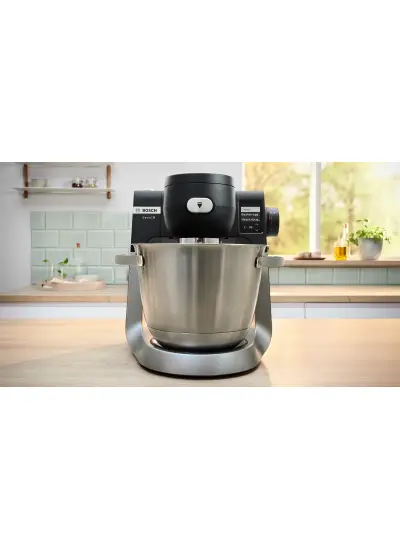 Bosch Mums6zs00 Serie 6 Kitchen machine with scale 1600 W Siyah, Fırçalanmış paslanmaz çelik