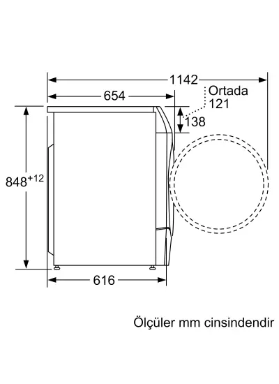 Bosch WNC254A0TR Serie 8 Kurutmalı Çamaşır Makinesi 10.5/6 kg 1400 dev./dak.