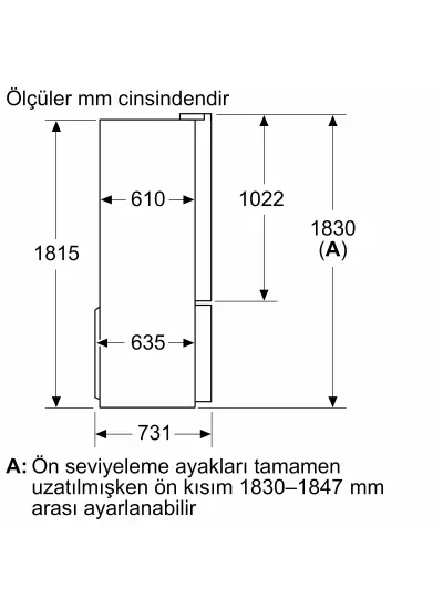 Bosch KFN96VPEA Serie 4 multi door 183 x 90.5 cm Kolay temizlenebilir Inox