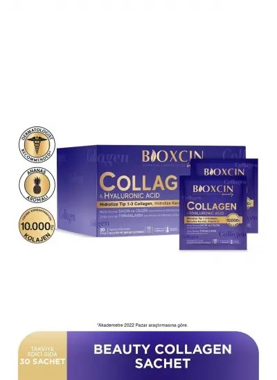 Beauty Collagen Toz 30 Saşe X 10.000 Mg Tip 1 - Tip 3 Hidrolize Kolajen - Keratin