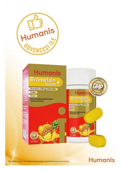 Bromelain+Krom, Çinko 60 Tablet