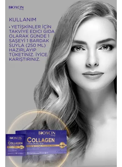 Beauty Collagen Toz 30 Saşe X 10.000 Mg Tip 1 - Tip 3 Hidrolize Kolajen - Keratin