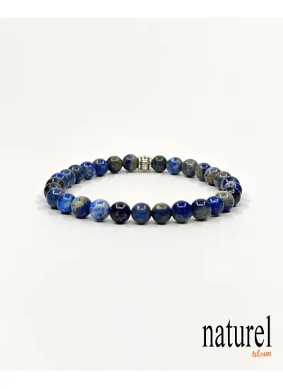 Naturel Tılsım Doğal Taş Lapis Lazuli 6 Mm Unisex Bileklik - Kadın Bileklik - Erkek Bileklik