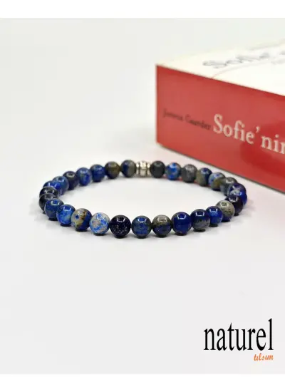 Naturel Tılsım Doğal Taş Lapis Lazuli 6 Mm Unisex Bileklik - Kadın Bileklik - Erkek Bileklik