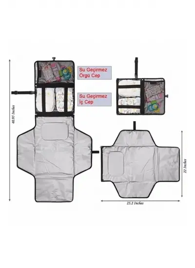 Bebek Alt Açma Çantası Örtüsü Fonksiyonel Bakım Çantası Alt Açma Minderi