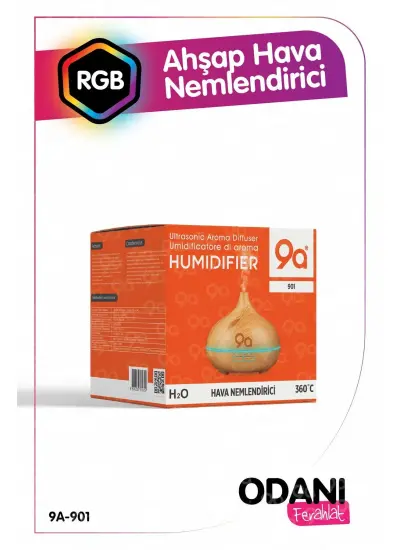 Aroma Difüzör Gece Işığı 7 Led Nemlendirici Kumandalı Buhar Makinesi 550 ml Oda - Araç - Oda Kokusu