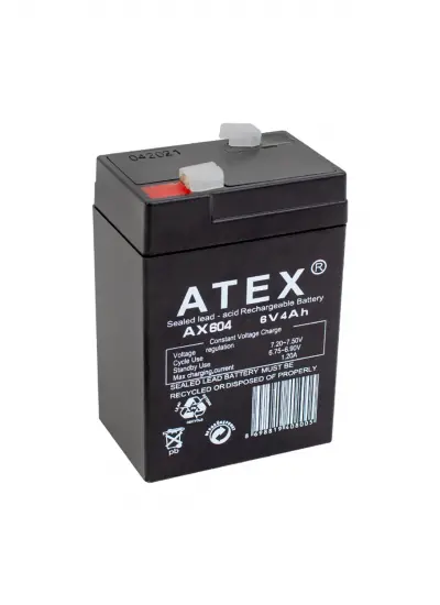 Ax-604 Akü 6 Volt - 4 Amper Işıldak Aküsü (70 X 48 X 101 MM)