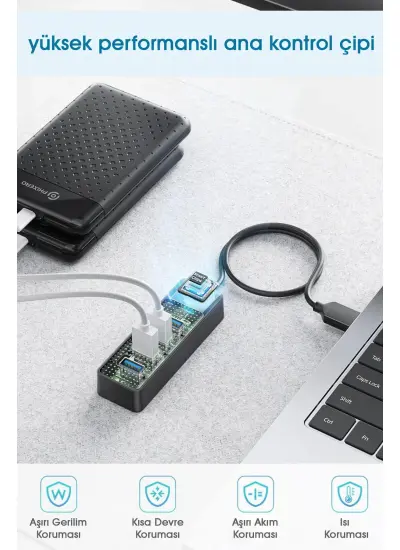 Usb Girişli 4 Portlu Usb Çoklayıcı Usb Çoğaltıcı Usb Hub Usb 3.0 Laptop Notebook Desktop Pc Uyumlu