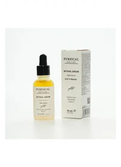 Retinal Serum, hyaluron, niacinamide, ethyl ascorbic acid, %0,05 retinal gece serumu 30 mL