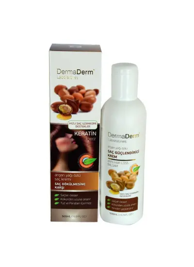 Argan Yağı Özlü Saç Kremi Keratinli (Tuz ve Paraben İçermez) 500 ML