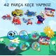 12 Set - 42 Parça  Deniz Canlıları ve Ulaşım Araçları 2+ Keçe Yapboz - 2 Yaş Puzzle