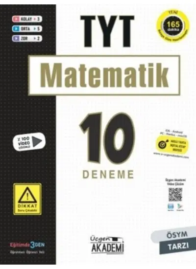 Üçgen Akademi TYT Matematik 10 lu Deneme Sınavı  (4022)