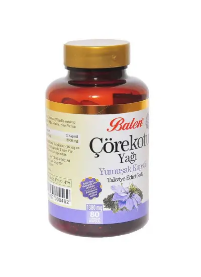 Çörek Otu Yağı 1380 Mg Yumuşak 80 Kapsül