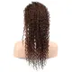 Afro Dalga Front Lace Gerçek Tül Peruk / Açık Kahve / 60/65cm