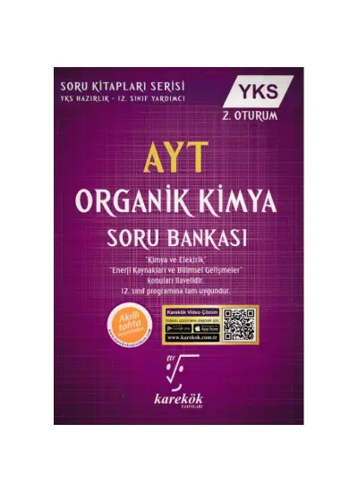 Karekök AYT - YKS 2. Oturum Organik Kimya Soru Bankası (Yeni)  (4022)