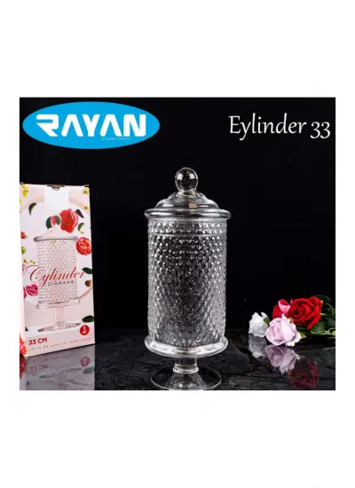 Rayan 33  Cm Eylinder Fanus Şekerlik