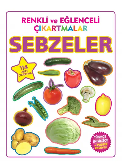 Renkli ve Eğlenceli Çıkartmalar Sebzeler  (4022)