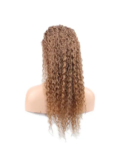 Afro Dalga Front Lace Gerçek Tül Peruk / Kumral / 60/65cm