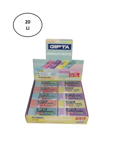 Gıpta Silgi Premium Pvc-dust Free Pastel 4 Renk (20 Li Paket)