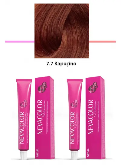 2 li Set Premium 7.7 Kapuçino - Kalıcı Krem Saç Boyası 2 X 50 g Tüp