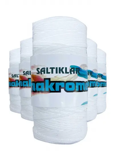 5 Adet Polyester Makrome İpi 10 Kar Beyaz 100 gr