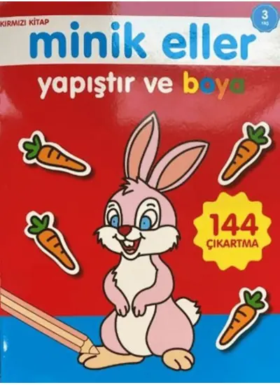 Minik Eller Yapıştır Ve Boya - Kırmızı Kitap  (4022)