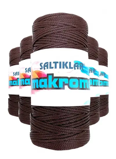 5 Adet Polyester Makrome İpi 2070 Kahve 100 gr