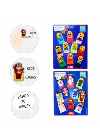 2 Set - 20 Parça  Emojiler ve Meslekler Parmak Kukla