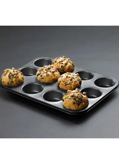 12 Bölmeli Metal Yapışmaz Muffin Kek Kalıbı