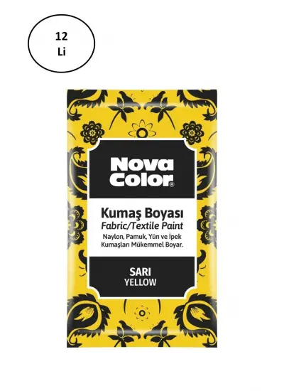 Nova Color 12 Gr Toz Kumaş Boyası Sarı Nc-900 12li