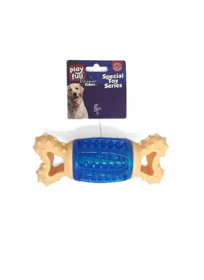 Sağlam Plastik Sesli Dental Köpek Oyuncağı 13x4cm Mavi