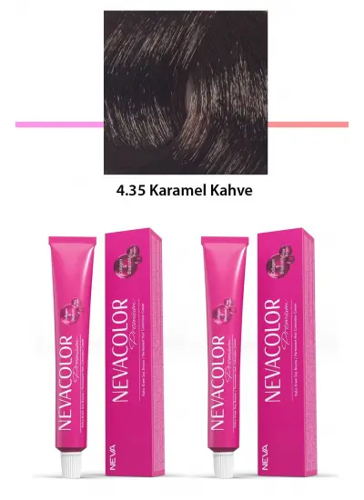 2 li Set Premium 4.35 Karamel Kahve - Kalıcı Krem Saç Boyası 2 X 50 g Tüp