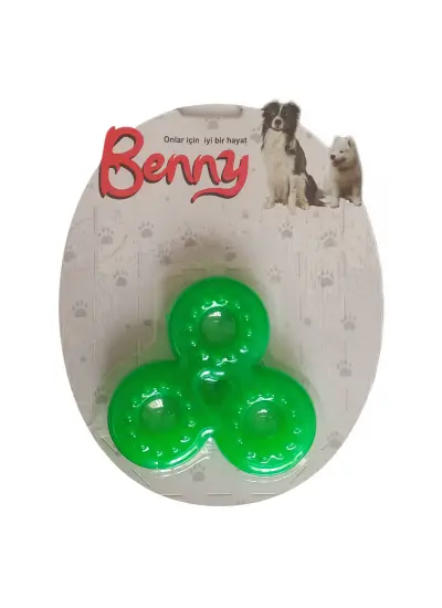 Benny Köpek Oyuncağı Üçlü Halka 9 x 9 cm Yeşil