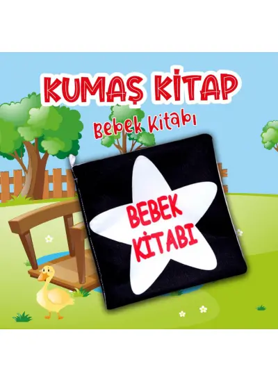 Bebek Siyah-Beyaz Kumaş Sessiz Kitap