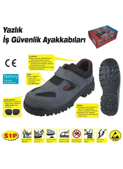 414 YAZLIK S1 42 No Çelik Burunlu Ayakkabı