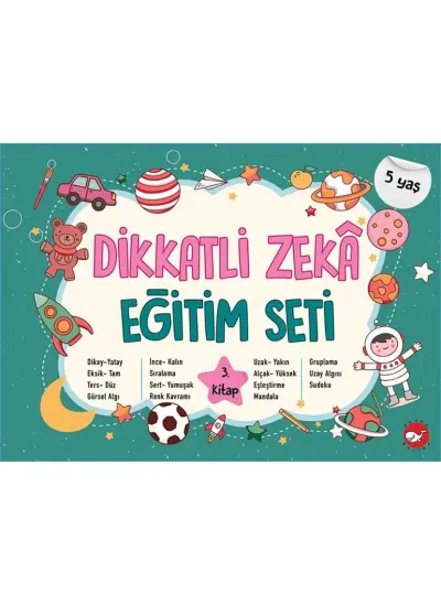 Dikkatli Zeka Eğitim Seti - 3. Kitap (5 Yaş)  (4022)