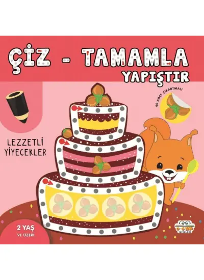 Çiz-Tamamla-Yapıştır Lezzetli Yiyecekler  (4022)