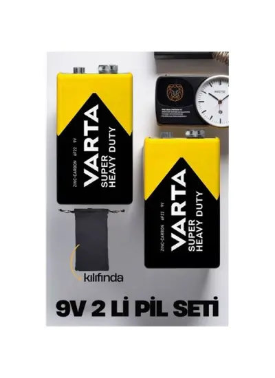 9 Volt 2 li Kılıflı Pil Seti Varta