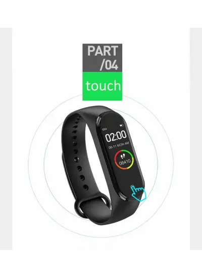 M4 Akıllı Saat Bileklik Kalp Hızı Kan Basıncı Nabız Pedometre Smart Watch