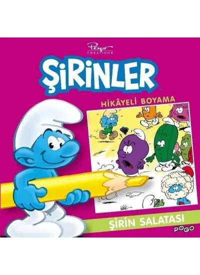 Şirin Salatası Hikayeli Boyama - Şirinler  (4022)