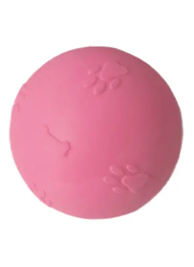 Pati Desenli Sert Köpek Oyun Topu 6 cm Small Pembe